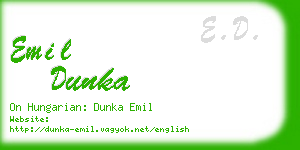 emil dunka business card